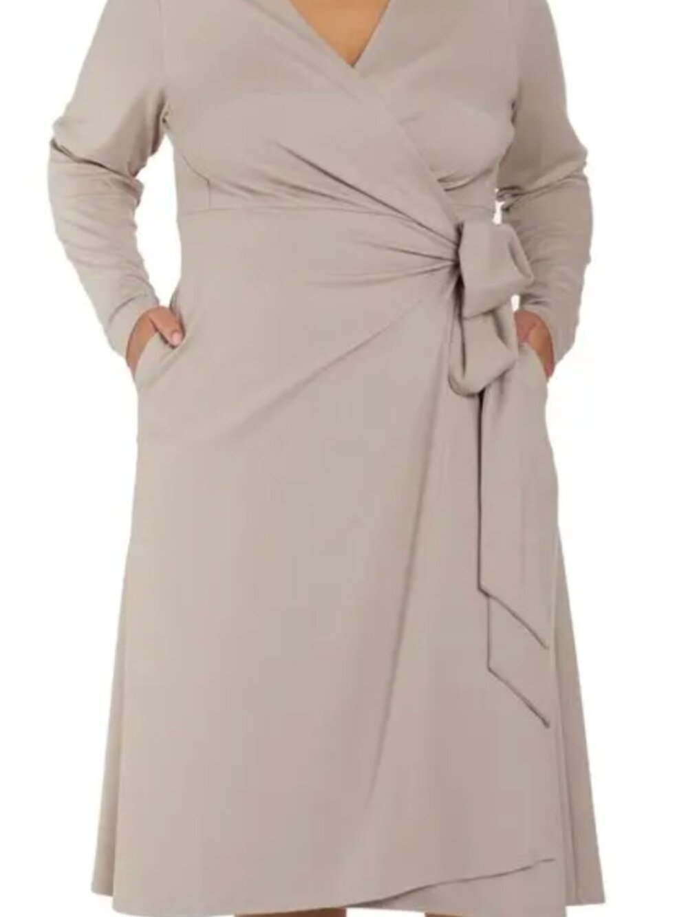 RED NWOT Plus Sz 4C (US 18) Pari Passu Belinda Ponte Dress Wrap Dress Waist Tie - Picture 1 of 13